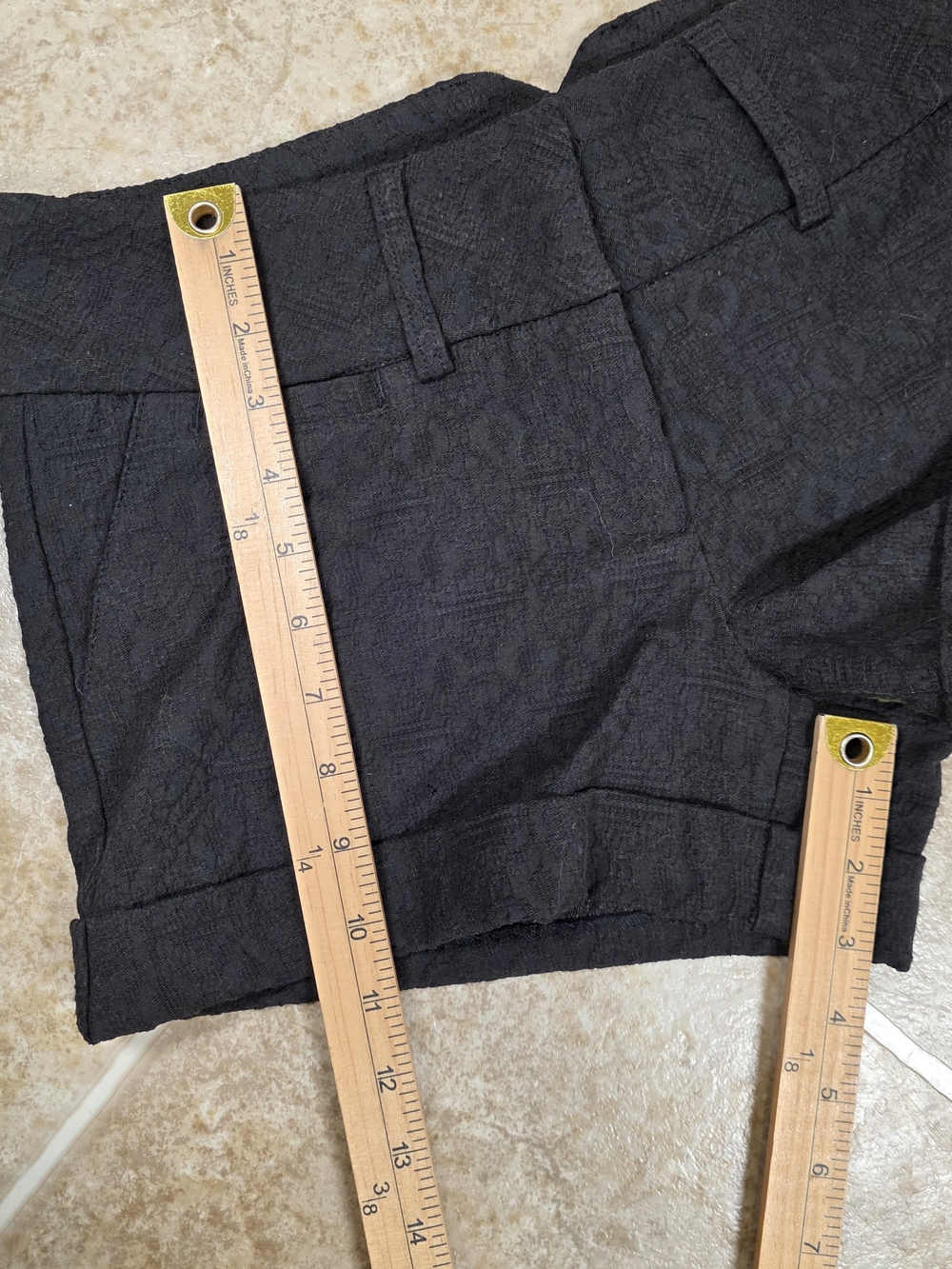 Maurice’s Black Textured Tailored Shorts Size 5/6 Y2K - Picture 9 of 10